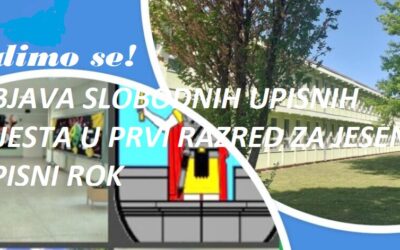 OBJAVA SLOBODNIH UPISNIH MJESTA U PRVI RAZRED