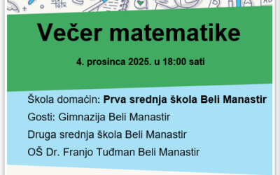 Poziv na Večer matematike – 4. 12. 2025. u 18:00 sati