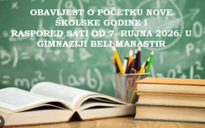 POČETAK NOVE ŠKOLSKE GODINE